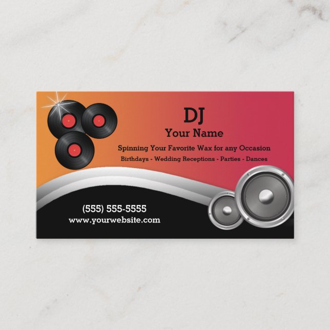 DJ BUSINESS CARD VISITENKARTE (Vorderseite)