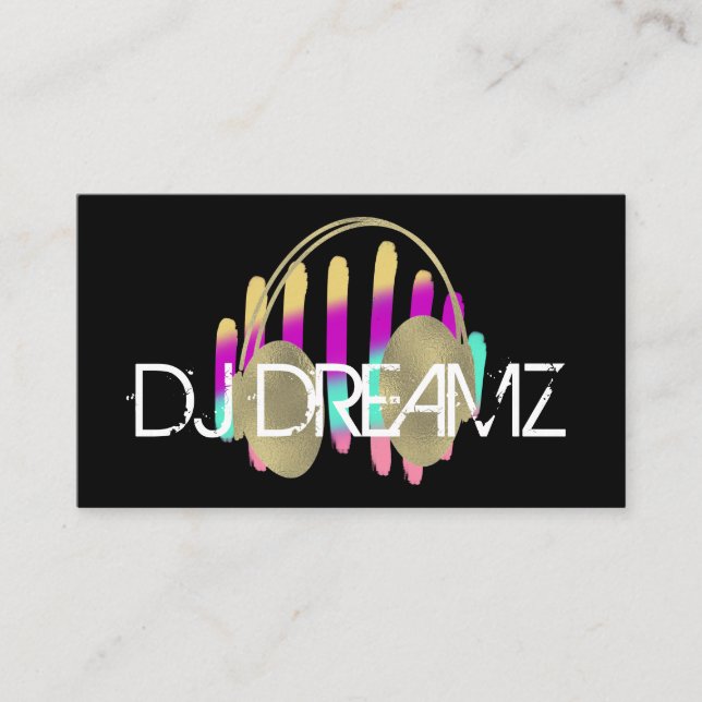 DJ Business Music Producer Neon and Imitate Gold Visitenkarte (Vorderseite)