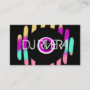 DJ Business Musikproduzent Neon und Schwarz Visitenkarte