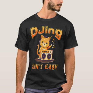 DJ Cat DJing Angesagt Pop Music Kitty Techno Kopfh T-Shirt
