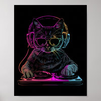 Dj Cat Edm Techno House Musik Funny Cat Lover