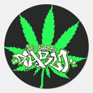 DJ CHRIS DIABLO LOGO 4 RUNDER AUFKLEBER