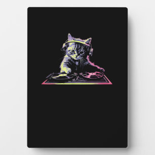 DJ Controller Cat - Funny DJ Cat Fotoplatte