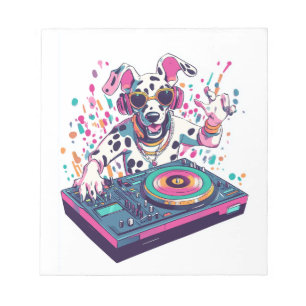 DJ Dalmatian – EDM Rave Party Hund Notizblock