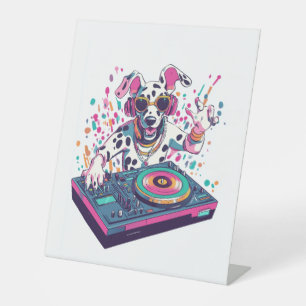 DJ Dalmatian � EDM Rave Party Hund Sockelschild