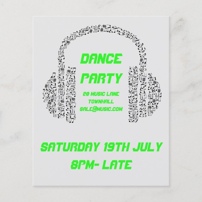 DJ Dance Party Acid neon Nightclub disco Flyer (Vorne)