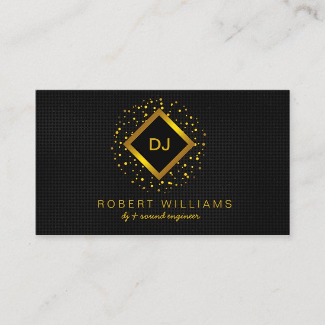 DJ Deejay Beruflich Gold Imitats Music Teacher Visitenkarte (Vorderseite)