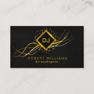 DJ Deejay Beruflich Gold Imitats Music Teacher Visitenkarte