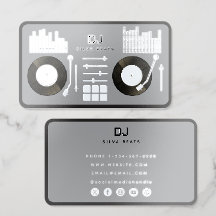DJ Deejay Plattenspieler Schallplatte Grau Metalli