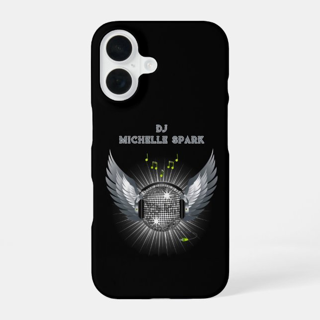 DJ Disco Ball Wings iPhone 16 Hülle (Rückseite)