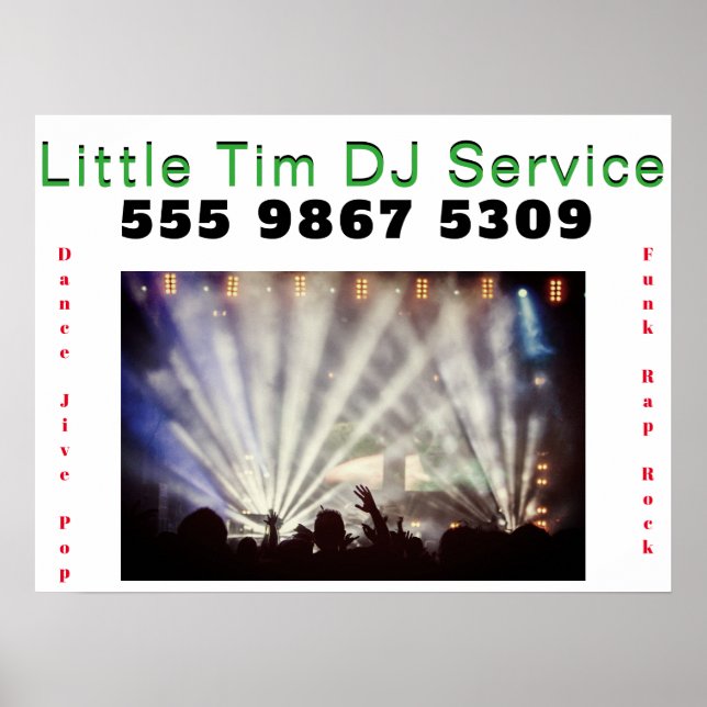 DJ Disk Jockey Electronic Wedding Foto Template Poster (Vorne)