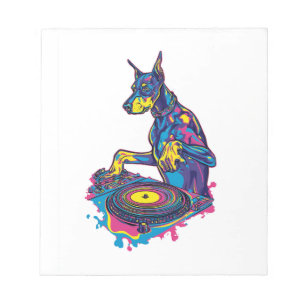 DJ Doberman � Club-Vibe-Party-Hund Notizblock