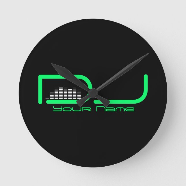DJ-Entzerrer-Wanduhr Runde Wanduhr (Vorderseite)