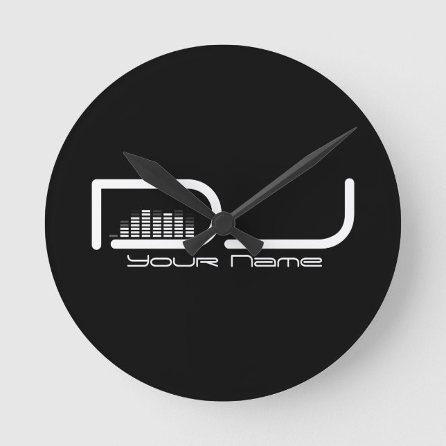 DJ Equalizer Wall Clock Runde Wanduhr (Vorderseite)