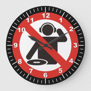 DJ free zone Große Wanduhr