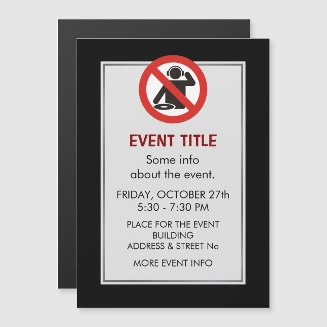 DJ Free Zone Magnetkarte (Vorne/Hinten)