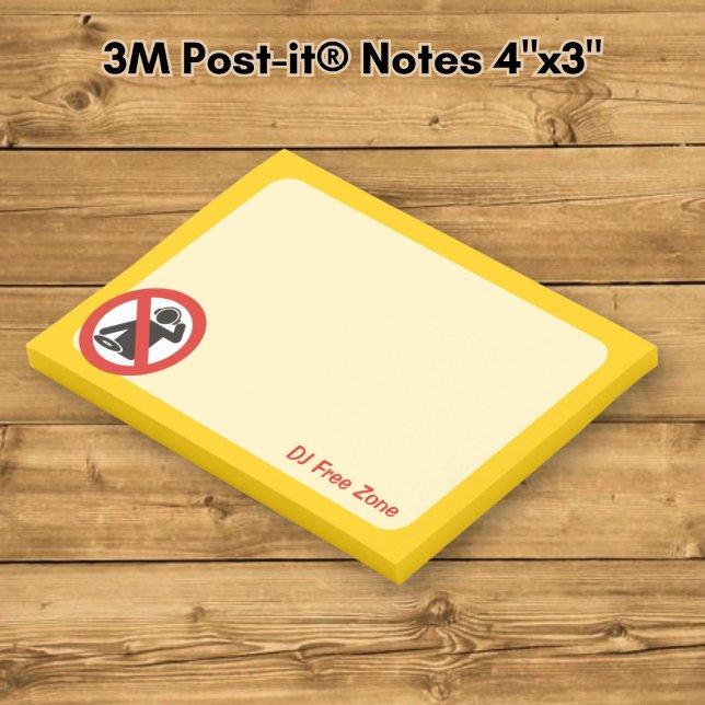 DJ Free Zone Post-it Klebezettel (Von Creator hochgeladen)