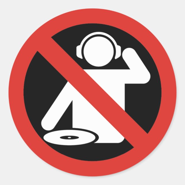 DJ-Freizone Runder Aufkleber (Vorderseite)