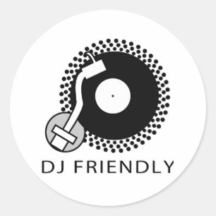 DJ Friendly Runder Aufkleber
