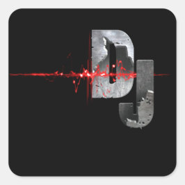 DJ. Fühlen Sie die Musik Quadratischer Aufkleber