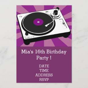 DJ-funky cooles retro Einladung