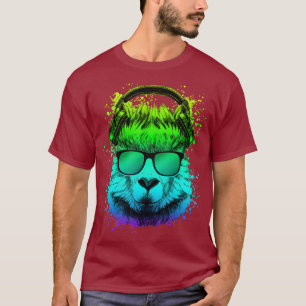 DJ-Geschenk für Ravers EDM Techno House-Musik Lama T-Shirt