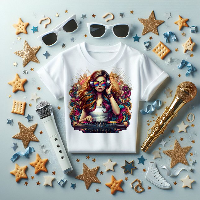 Dj Girl Vibrant Illustration T-Shirt (Von Creator hochgeladen)