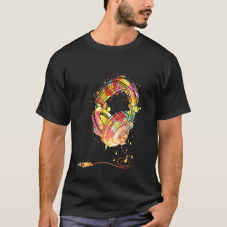DJ Headphones Musik Langer Schlaf T-Shirt