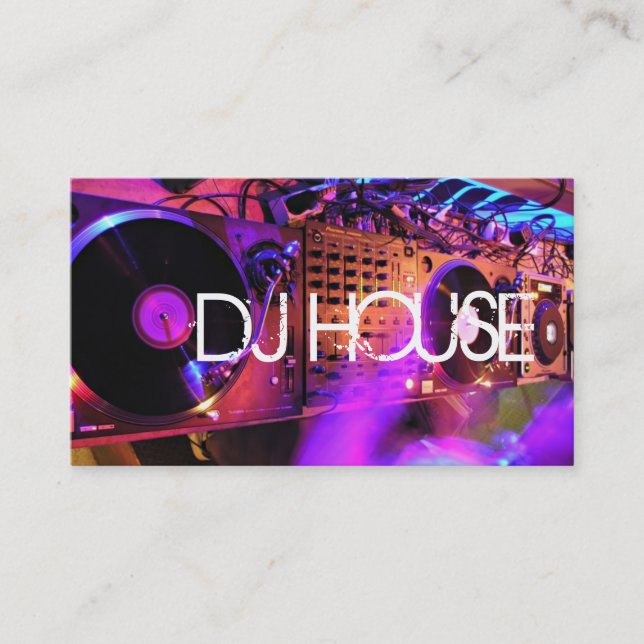 DJ HOUSE MUSIC ENTERTAINTAINTAINMENT CLUB VISITENKARTE (Vorderseite)