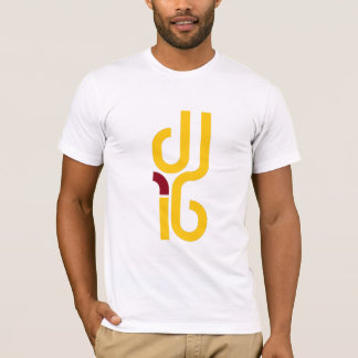 DJ i6 das weiße T-Shirt gelber/roter des Logo-3