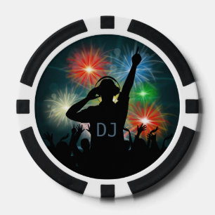 DJ illustration jetons de poker monogramme personn