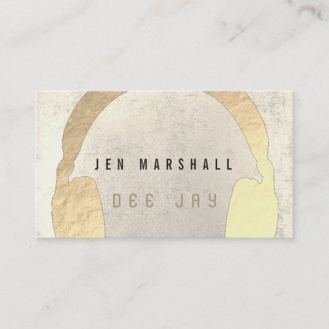 DJ Imitats Gold Kopfhörer Visitenkarte (Vorderseite)