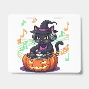Dj Katze Halloween Oversized T-Shirt Ausweis