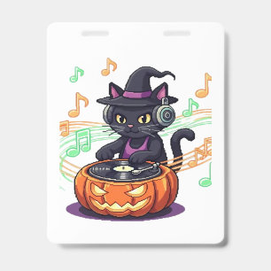 Dj Katze Halloween Oversized T-Shirt Ausweis