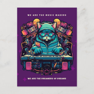DJ-KATZE, MUSIC MAKERS DREAMERS OF DREAMS Postkart Postkarte