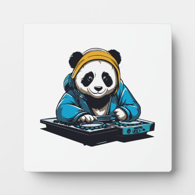 DJ Kawaii Panda Fotoplatte (Vorderseite)