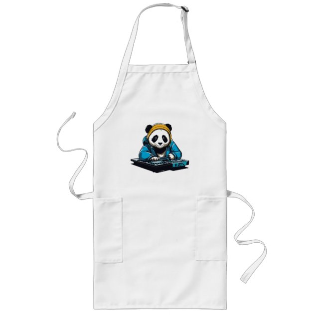 DJ Kawaii Panda Lange Schürze (Vorne)