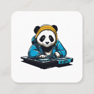 DJ Kawaii Panda Quadratische Visitenkarte