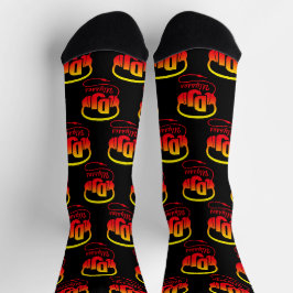 DJ-Kopfhörer individuelle Name Rot-Gelb-Musik Socken