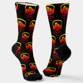 DJ-Kopfhörer individuelle Name Rot-Gelb-Musik Socken