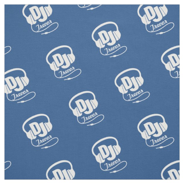 DJ Kopfhörer personalisierter Name blauer Stoff (Muster)