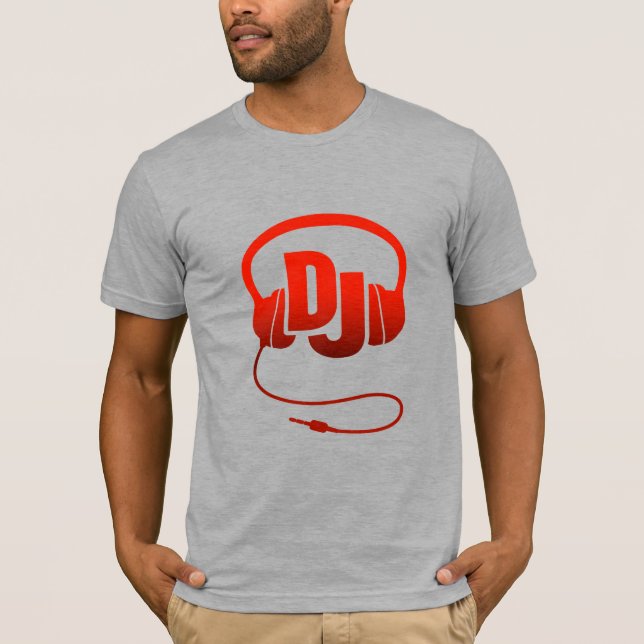 DJ-Kopfhörer - roter grafischer T - Shirt (Vorderseite)
