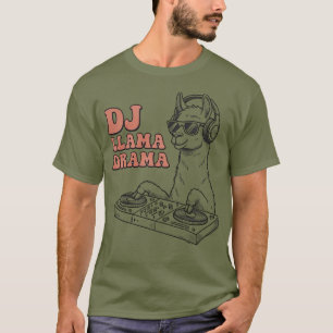 DJ Lama Drama Lustige Cartoon T-Shirt