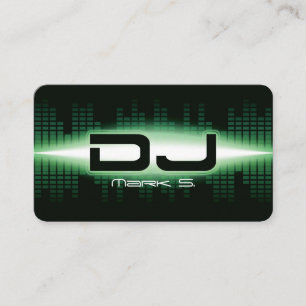 DJ Modern Green Business Card Visitenkarte