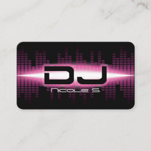 DJ Modern Pink Business Card Visitenkarte
