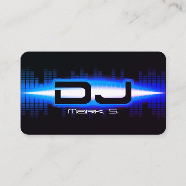 DJ Modern Royal Blue Business Card Visitenkarte (Vorderseite)