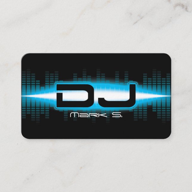 DJ Modern Sky Blue Business Card Visitenkarte (Vorderseite)