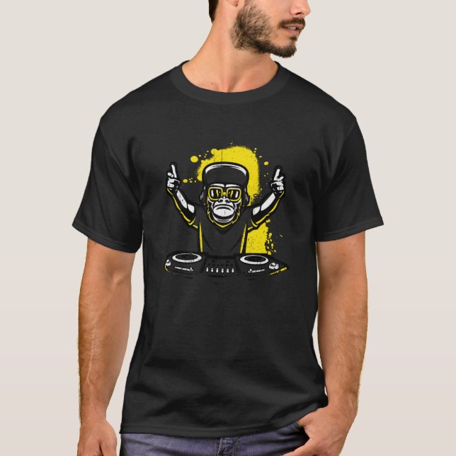 DJ Monkey Music Party Fun Sonnenbrille Fun Dancing T-Shirt (Vorderseite)
