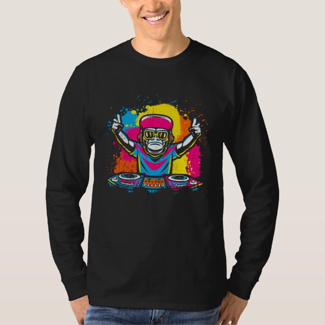 DJ Monkey Music Party Fun Sunglasses Fun Dancing C T-Shirt (Vorderseite)