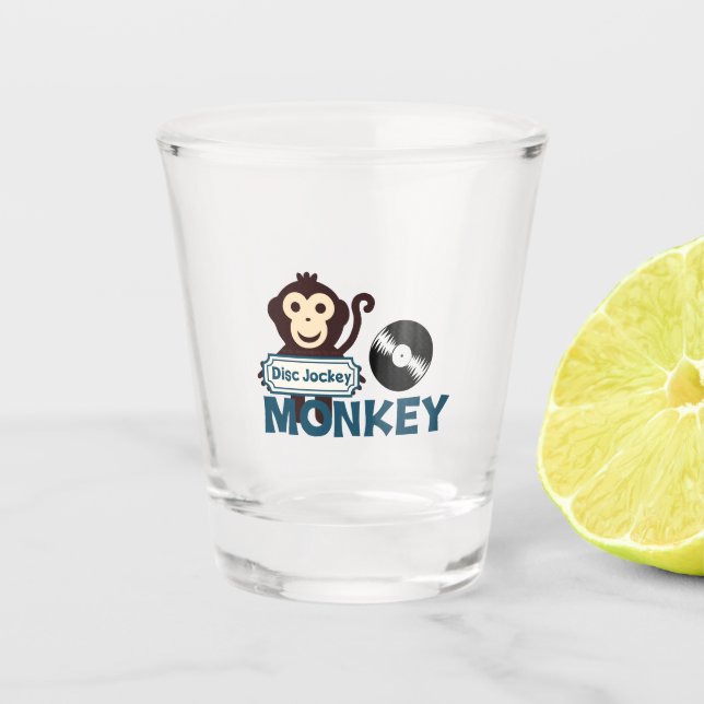 DJ Monkey Schnapsglas (Vorderseite)